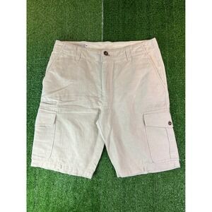 The Field Linen Men's Tan Cargo Shorts Casual  Size 34 Lightweight Beach
